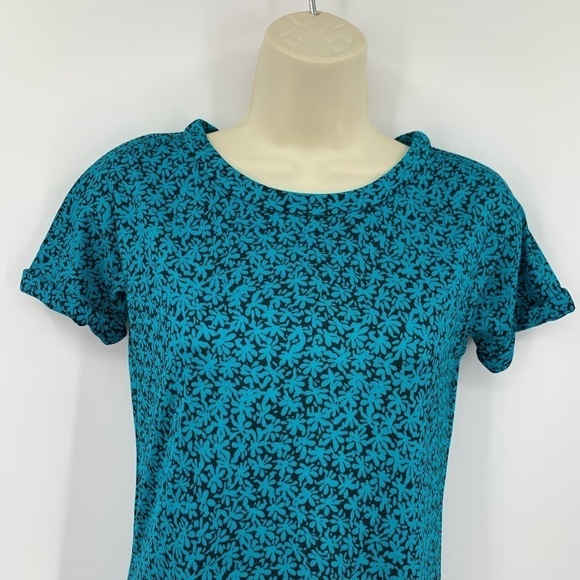 DVF Diane von Furstenberg Beth Meadow teal blue flower shift dress silk new 2 - Picture 2 of 7